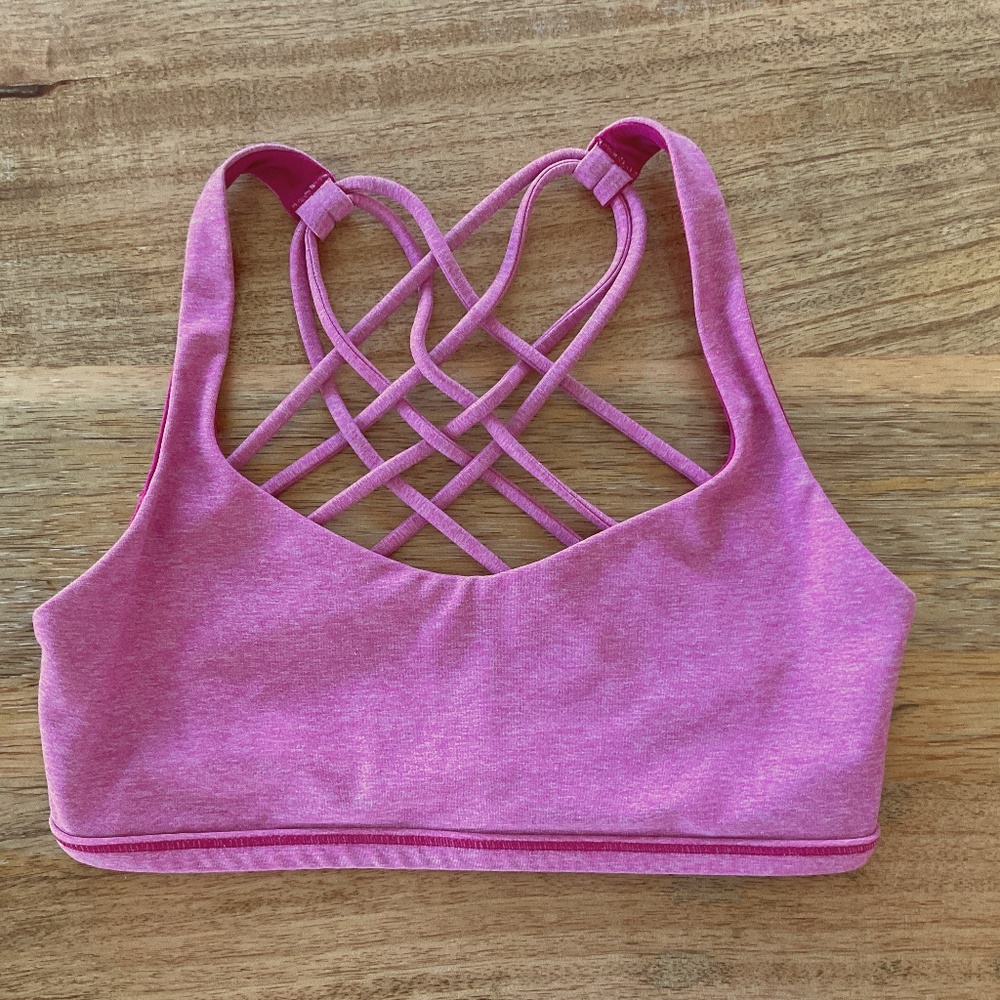 Size 4 Free to Be Bra - Wild *Light Support, A/B Cup Pink Sports Bra